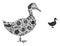 Collage Duck Icon of Infectious Microbes