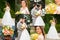 Collage of elegant happy sensual wedding at sunny day