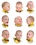 Collage. Emotions of little boy