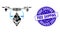 Collage Ethereum Drone Icon with Distress Free Shipping Seal