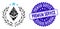 Collage Ethereum Laurel Wreath Icon with Grunge Premium Service Stamp