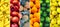 Collage of exotic fruit textures horizontal image