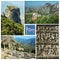 Collage of famous greek landmarks - Delphi,Meteora,etc