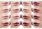 Collage of female lips covered in lipstick