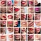Collage of female lips images, ethnicities mix