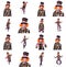 Collage of few pictures. Mad hatter`s different facial emotions.