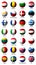 Collage of flags of the European Union with labels