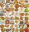 Collage food assortment