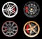 Collage of Four car rims.