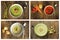 Collage of four different soups