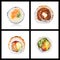 Collage of four Japanese sushi maki rolls