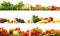A collage of fresh and tasty fruits and vegetables