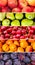 Collage of fruit textures vertical image