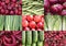 Collage of fruits and vegetables