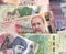 Collage of Gerorgian Lari banknotes