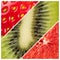 Collage of grapefruit, kiwi and strawberry