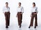 Collage Group Full length Figure of 30s 40s Asian LGBT Woman black hair white shirt fashion pants