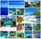 Collage about Half Moon Cay island at Bahamas