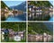 Collage of Hallstatt village photos in Austria