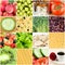 Collage of healthy food backgrounds
