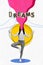 Collage inspiration picture of sketch drawing pink leaks illustration young woman balance meditate dreams  on