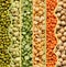 Collage of legumes food background