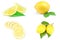 Collage of lemons on a white background. Clipping path