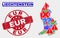 Collage of Liechtenstein Map Symbol Mosaic and Scratched EUR Stamp