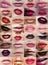 Collage lips close-up beauty different lipstick