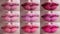 Collage lips close-up beauty different lipstick colors