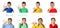 Collage of little children showing different words. Sign language