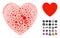 Collage Love Heart Icon of Flu Microbes