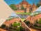 Collage of Malbork castle in Poland