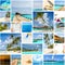 Collage from maldives on white ceramic mosaic tile