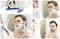 Collage of Man shaving.