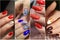 Collage manicure nail design. Manicure design on business cards