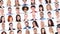 Collage with many business people portraits over white