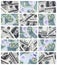 A collage of many images of euro banknotes in denominations of 1