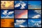 Collage of many images of sky with clouds