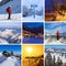 Collage of mountains ski images