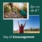 Collage of multiracial boys climbing on wood, girl with arms raised in park and you can do it text