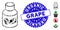 Collage Natural Drugs Icon with Scratched Organic Grape Stamp