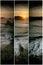 Collage nature, sunset at beach