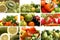 A collage of nine nutrition theme images