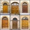 Collage with old italian doors