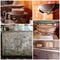 Collage of Old Scales And Cash Register