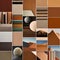 A collage of organic and geometric shapes with a warm and earthy color scheme2, Generative AI