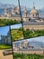 Collage of Park in Castle Escorial at San Lorenzo near Madrid Spain