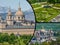 Collage of Park in Castle Escorial at San Lorenzo near Madrid Spain