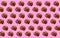 Collage of pastry with poppy seeds on pink background. Pattern design